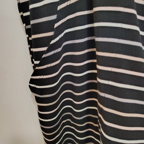 Cacique Womens 3X 22/24 Pajama Pants Black Pink Stripes Plus Size Drawstring - Picture 5 of 7